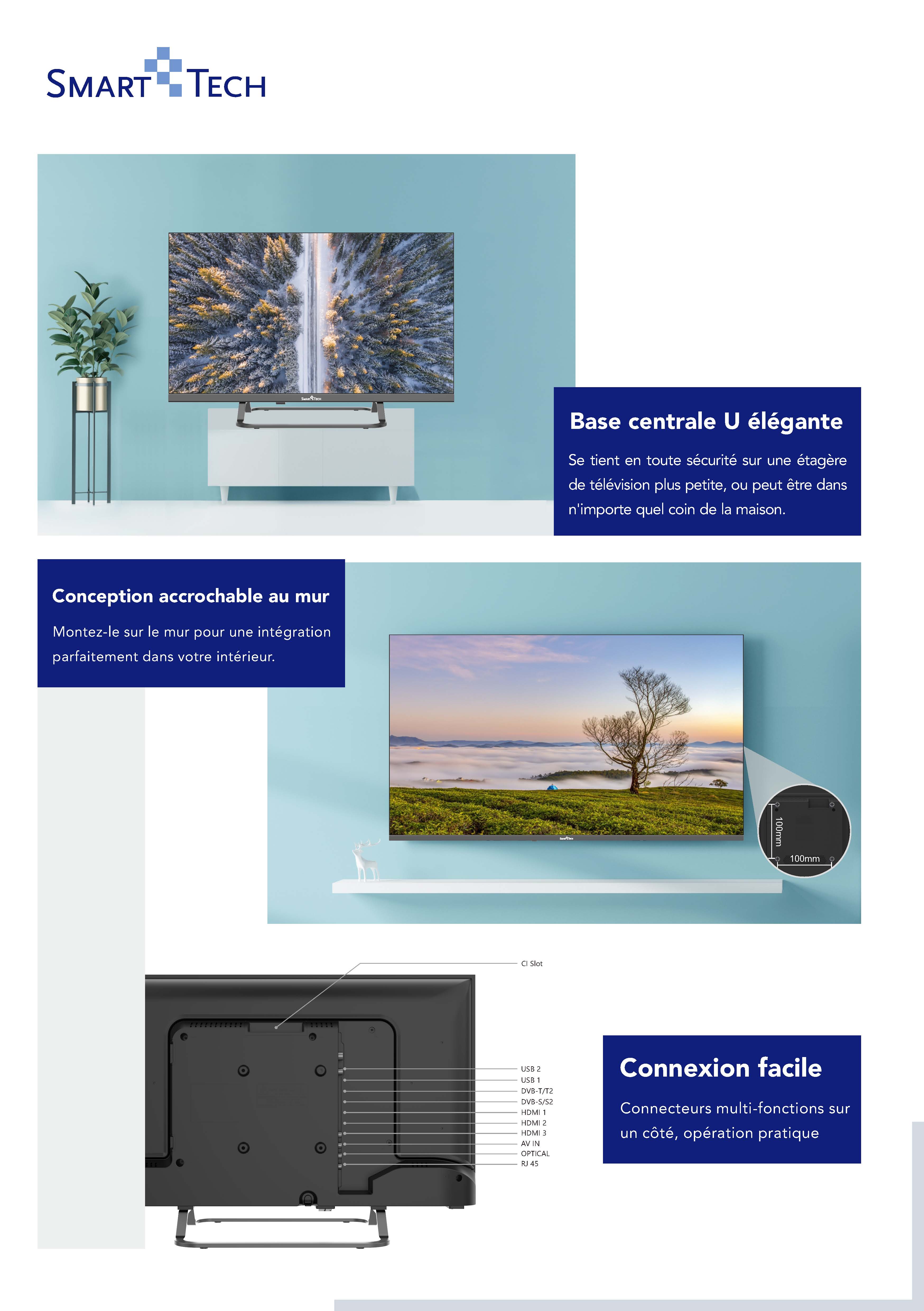 Smart-Tech 24HN01V3CA TV 61 cm (24 ) HD Noir 200 cd/m²