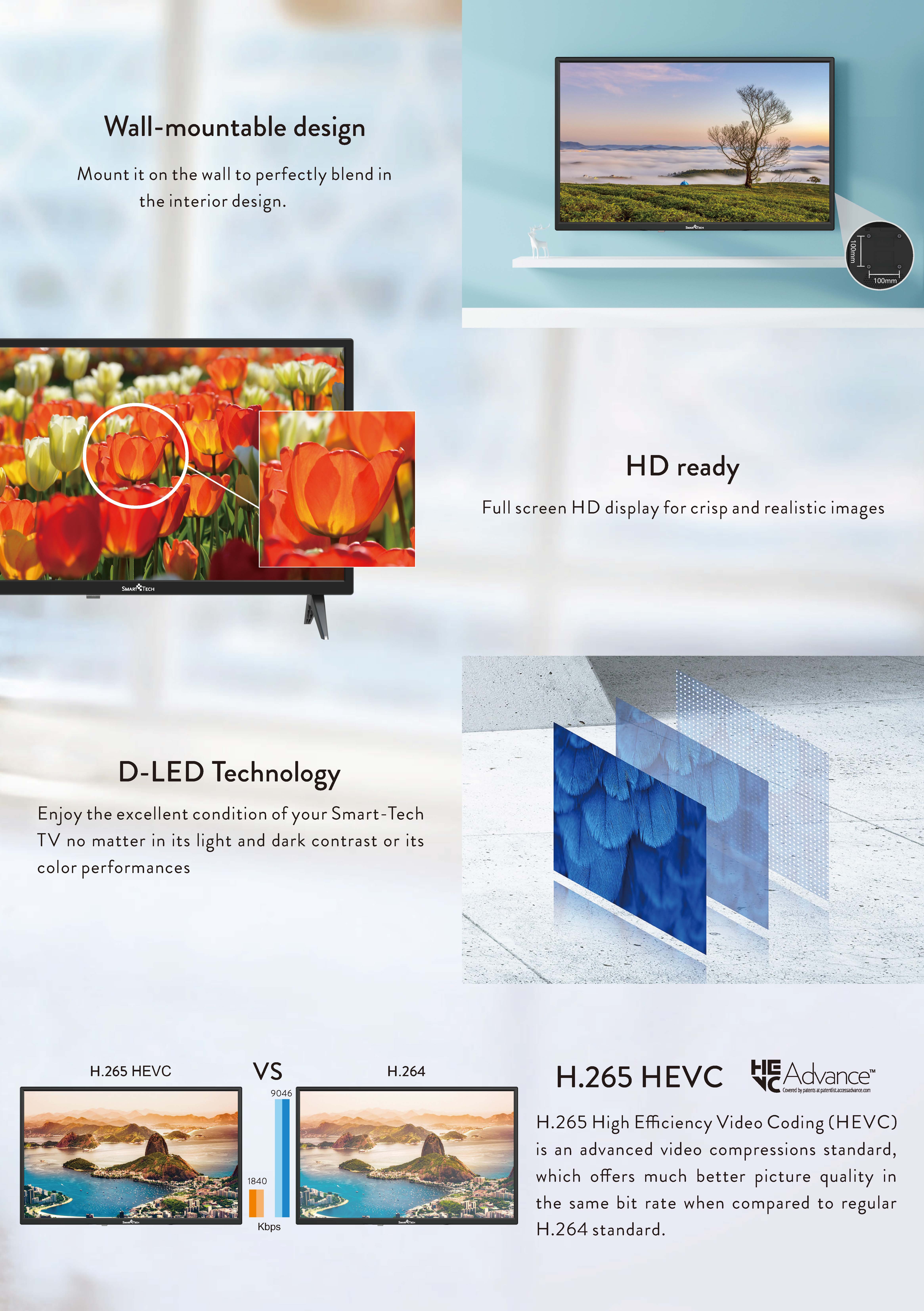 50€ sur Smart Tech TV 24HN10T2 V3 HD Android TV 32 - TV LED/LCD